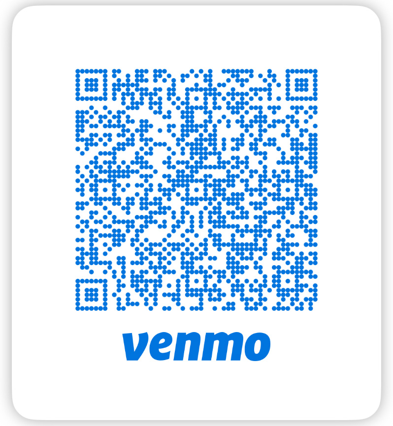 Venmo QR code — scan to send donation